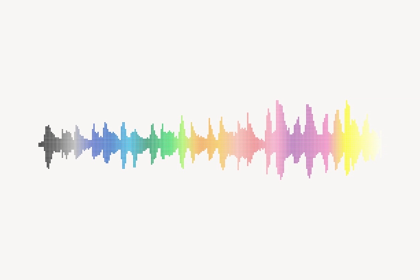 Glowing sound waves rippling across a dark violet background.