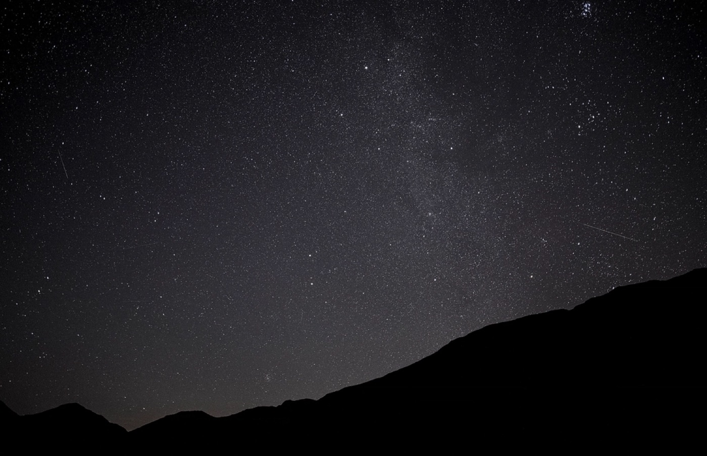 Night sky over mountains